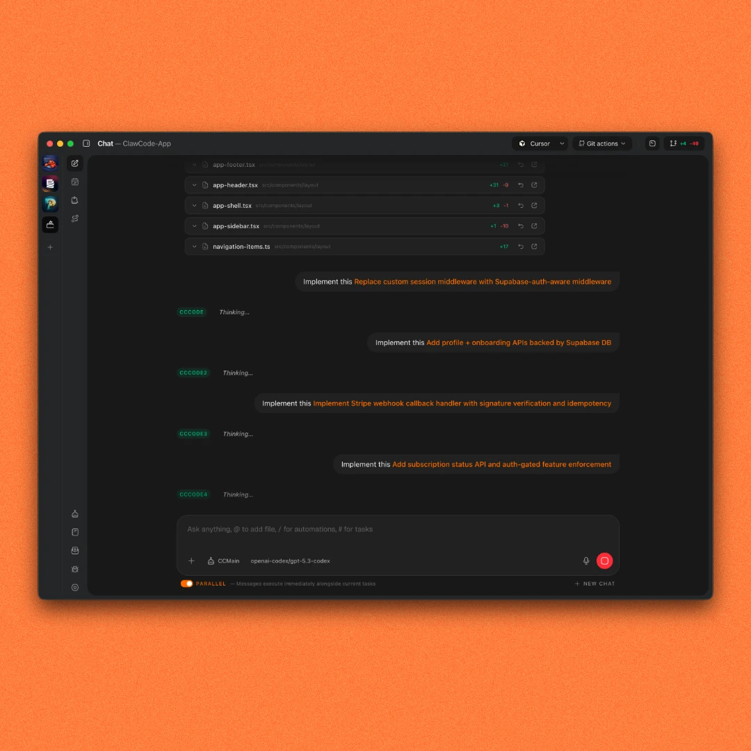 Multiple agents running in parallel on the same project