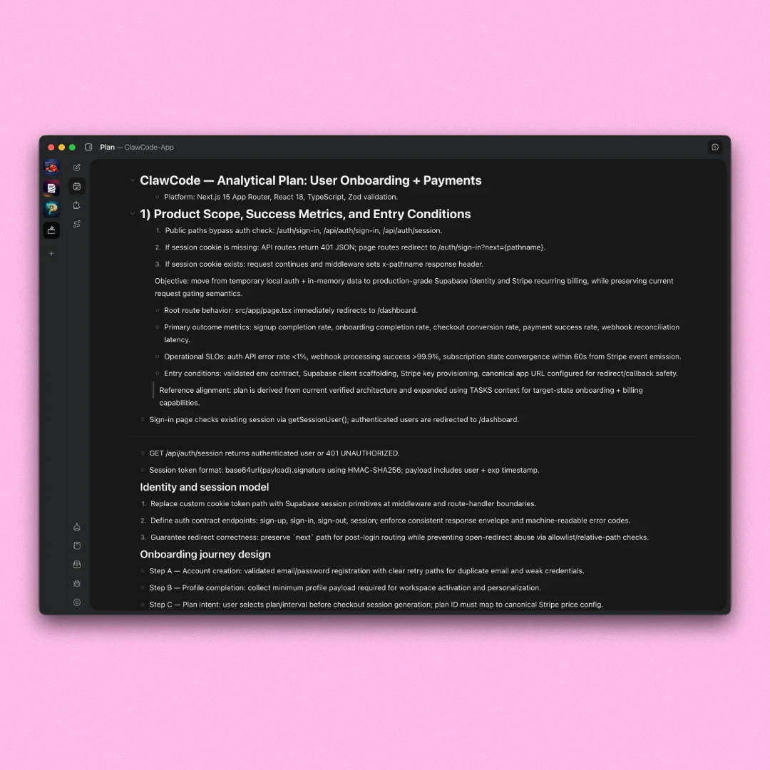 Planning page preview