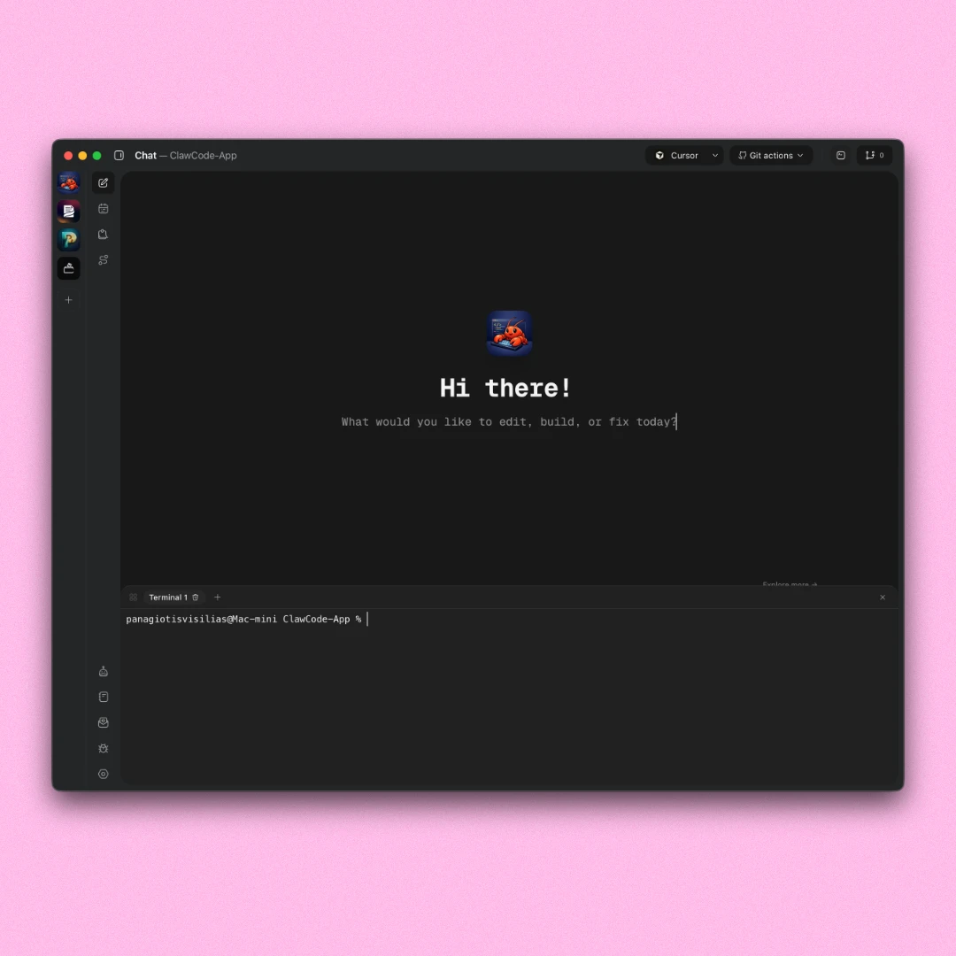 Built-in terminal for agent command execution